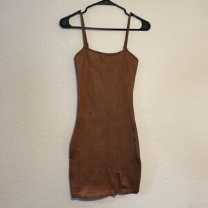 Metallic Mini Dress - Bronze color Size Medium/Large
